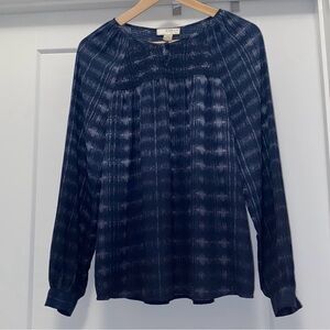 💙 Blue and White KENAR Long Sleeve Top - Size Small